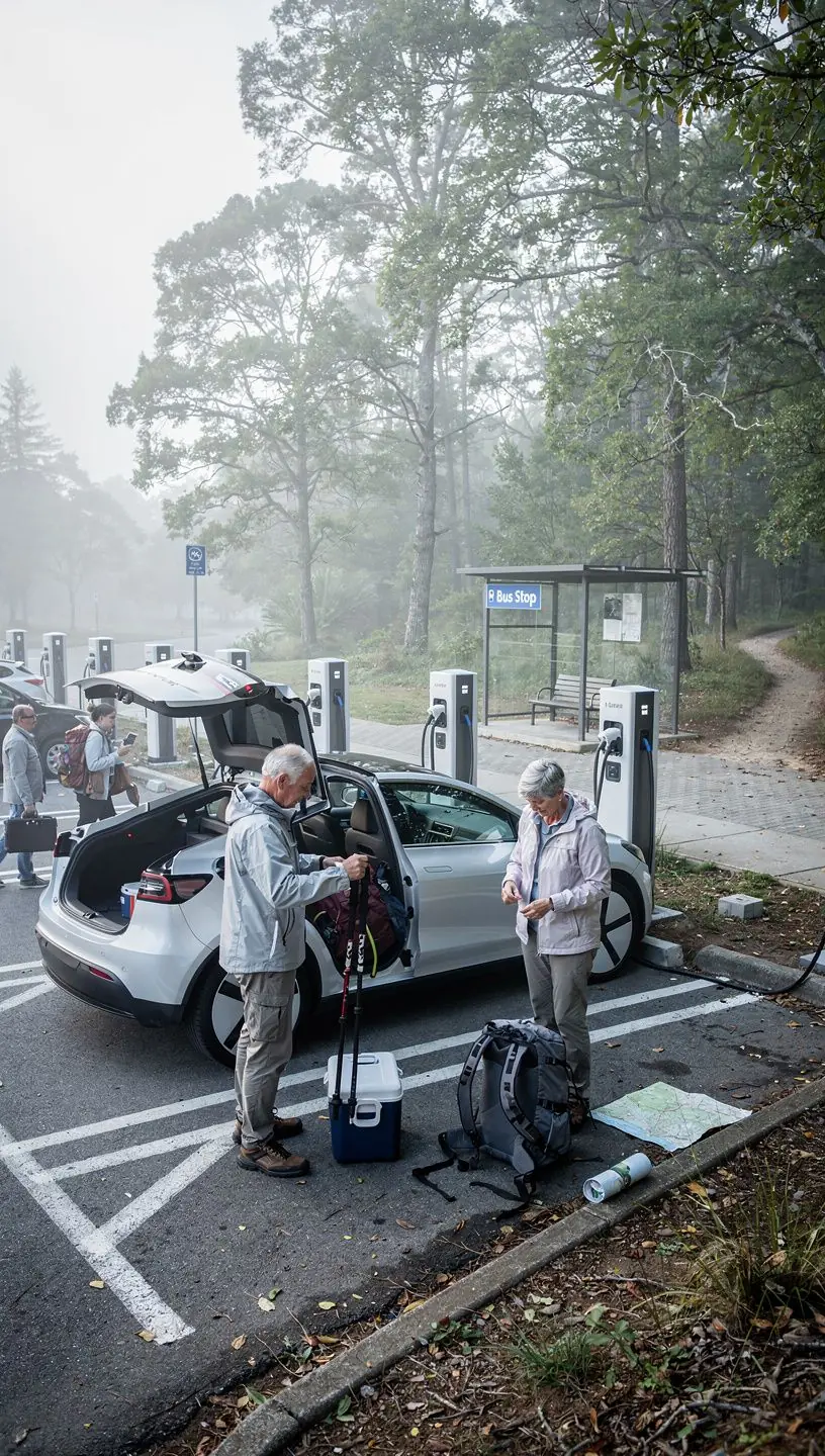 Ein Diagramm, das die Vorteile von Park-and-Ride-Systemen und der Nutzung von Elektrofahrzeugen darstellt.